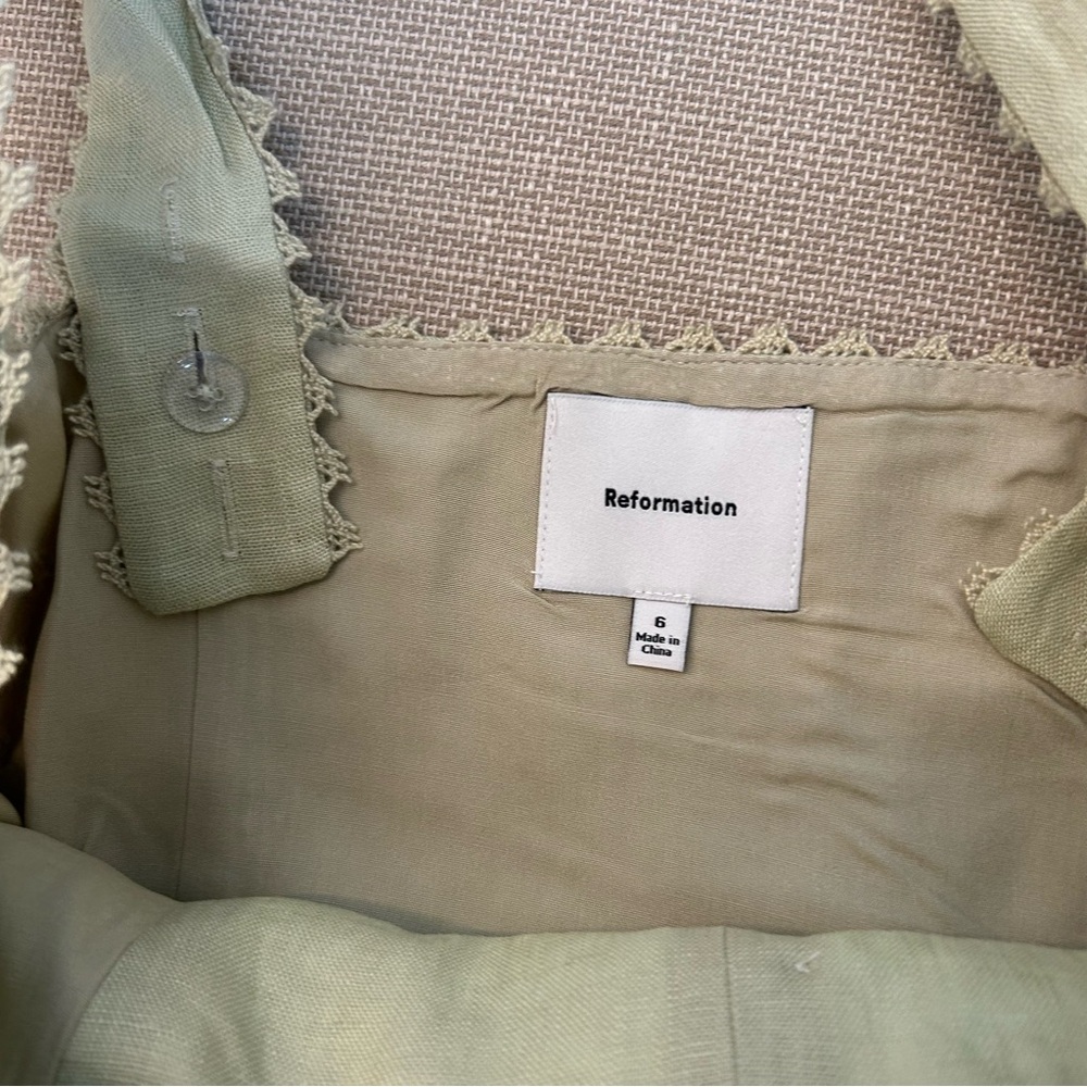 Reformation Olive Green Button-Front Ribbed Tank - Picture 4 of 7